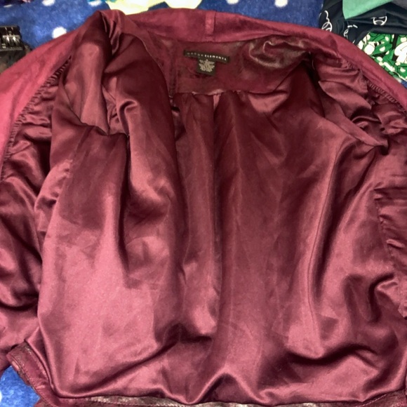 Grace Elements Red Faux Leather Jacket with Waterfall Lapels - size Small - Picture 14 of 14